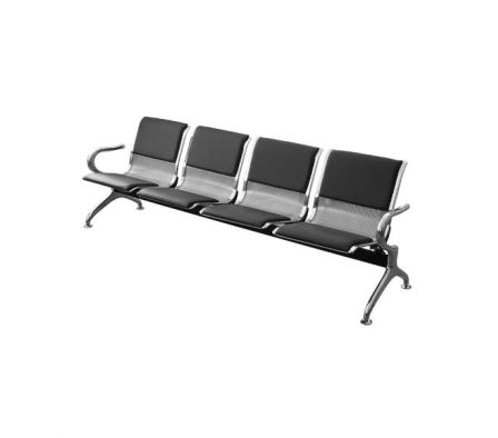 SILLA DE ESPERA TANDEM 4 CUERPOS CENTURY (ALMOHADON NEGRO) LEVEL