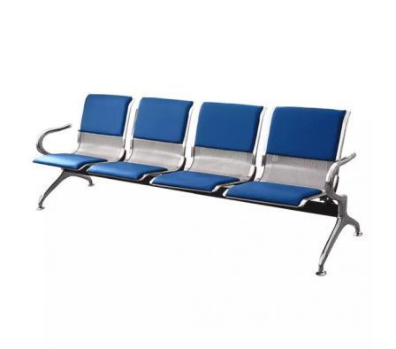 SILLA DE ESPERA TANDEM 4 CUERPOS CENTURY (ALMOHADON AZUL) LEVEL