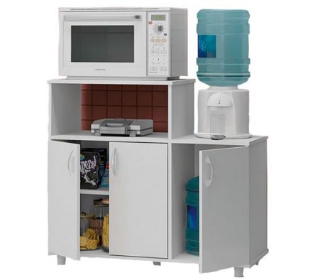 MUEBLE POLITORNO P/ HORNO-MICROONDAS + BEBEDERO DOBLE JUNDIAI 3218 BLANCO