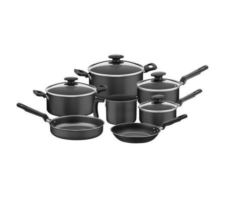 JUEGO DE OLLAS TRAMONTINA 7 PZAS. LORETO NEGRA