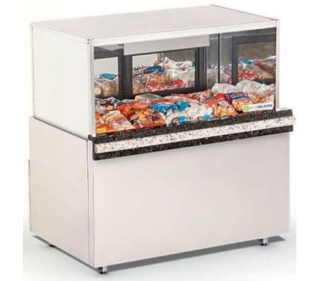 VITRINA CAJA TITANIUM MOD CCPT1000 ECOSILKON VIDRIO RECTO LUZ INOX 1MT