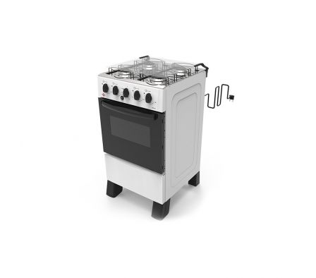 COCINA A GAS TOKYO BRAVO BLANCO 4H MESA INOX C/ENCENDIDO TAPA DE VIDRIO HORNO LI