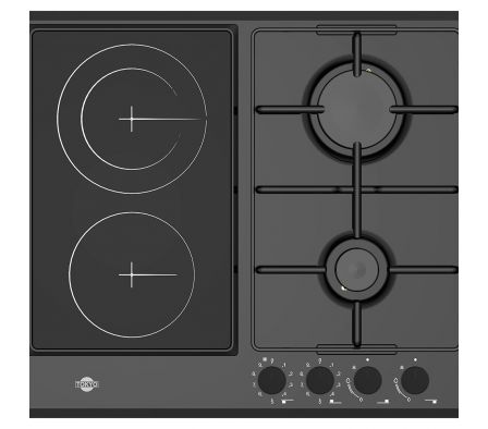 ANAFE TOKYO VITROCERAMICO MOD MUSA 2 GAS 2 INFRARROJA
