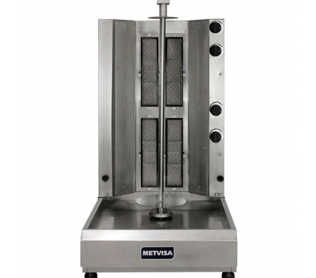 ASADOR A GAS SHAWARMA METVISA 4 QUEMADORES