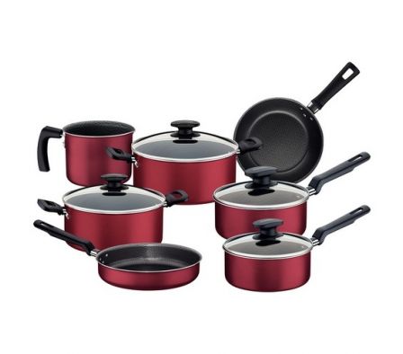 JUEGO DE OLLAS TRAMONTINA 7 PZAS. LORETO BORDO