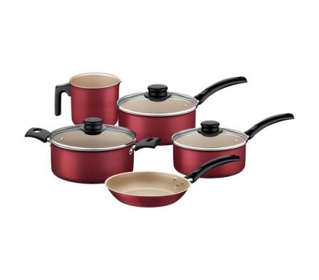 JUEGO DE OLLAS TRAMONTINA 5 PZAS. TURIM BORDO