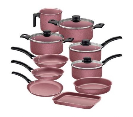 JUEGO DE OLLAS TRAMONTINA 10 PZAS. TURIM ROSA